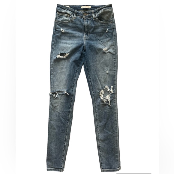 Levi’s 721 Distressed High Rise Skinny Jean - Picture 6 of 8
